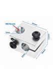 V6 3d Yazıcı Alüminyum Extruder Isıtıcı Blok 1.75 / 3.0mm Filament Uyumlu 6mm Isıtıcı Yuva