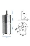 24v 1000rpm Jga25-370 Redüktörlü Dc Motor Metal Dişli Yüksek Tork