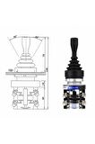 Hka1-41z04 Joystick 4 Yön No Kumanda Kolu Momentary Anlık 10a 250v Monolever Anahtar