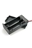 18650 2li Pil Kutusu On/off Anahtar 15cm Kablolu 2 Adet Seri Lion Dc 7.4v Kapaklı Batarya Yuvası