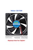 Dc 12v Fan 90x90mm 9025 3200rpm 9x9cm Sessiz 2 Pin Fırçasız Soğutma Kuluçka Ekran Kartı