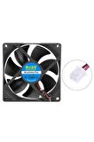 Dc 12v Fan 90x90mm 9025 3200rpm 9x9cm Sessiz 2 Pin Fırçasız Soğutma Kuluçka Ekran Kartı
