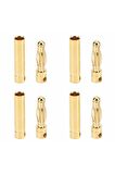 4 Çift 4mm Altın Kaplama Banana Dişi Erkek Soket 40a Pil Batarya Lion Bullet Plug Kablo Konnektör
