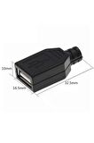 Kutulu Usb Type A Dişi Soket Usb 2.0 4 Pin Plastik Kapak Dıy Tip Elektronik Cihaz Usb Port