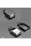 Kutulu Usb Type A Dişi Soket Usb 2.0 4 Pin Plastik Kapak Dıy Tip Elektronik Cihaz Usb Port
