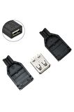Kutulu Usb Type A Dişi Soket Usb 2.0 4 Pin Plastik Kapak Dıy Tip Elektronik Cihaz Usb Port