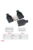 Kutulu Usb Type A Dişi Soket Usb 2.0 4 Pin Plastik Kapak Dıy Tip Elektronik Cihaz Usb Port