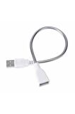 Metal Usb Type A Soketli Uzatma Kablosu Kıvrılabilir Hortum Kordon 25cm Masa Lambası Led