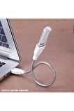 Metal Usb Type A Soketli Uzatma Kablosu Kıvrılabilir Hortum Kordon 25cm Masa Lambası Led