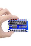 Tm1638 Modül 8 Hane 7 Segment Ekran 8x Kırmızı Led 8x Kullanıcı Buton Dijital Display Gösterge Anah