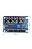 Tm1638 Modül 8 Hane 7 Segment Ekran 8x Kırmızı Led 8x Kullanıcı Buton Dijital Display Gösterge Anah