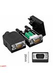 Kutulu DB9 Erkek Konnektör 9 Pin D-Sub Seri Port Terminal Adaptör RS232 RS485