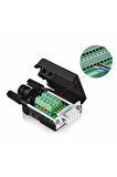 Kutulu DB9 Dişi Konnektör 9 Pin D-Sub Seri Port Terminal Adaptör RS232 RS485