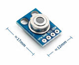 GY-906 Kızılötesi Sıcaklık Sensör Modülü -70C/380C MLX90614 Termometre Temassız Dijital Isı Ölç.IIC