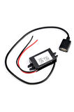 12V/24V to USB-A 5V 3A Modül F35J5V3A 30cm Type A Usb Kablolu Su Geçirmez Şarj Telefon Voltaj Düşür