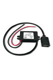 12V/24V to USB-A 5V 3A Modül F35J5V3A 30cm Type A Usb Kablolu Su Geçirmez Şarj Telefon Voltaj Düşür
