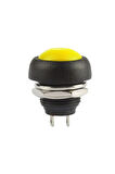 12mm PBS-33B 2 Pin Push Buton Sarı ON OFF 1A 250V Mini Yuvarlak Su Geçirmez Anahtar Momentary Switc