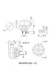 12mm PBS-33B 2 Pin Push Buton Mavi ON OFF 1A 250V Mini Yuvarlak Su Geçirmez Anahtar Momentary Switc