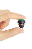 12mm PBS-33B 2 Pin Push Buton Yeşil ON OFF 1A 250V Mini Yuvarlak Su Geçirmez Anahtar Momentary Swit
