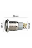 16mm Metal Panel Montaj Düz Kafa Latch Buton NO NC Power Sembol Led Işıkl DC 6A-12V AC 3A 250V IP67
