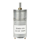 12V 5Rpm JGA25-370 Redüktörlü DC Motor Metal Dişli Yüksek Tork Kuvvet 25mm Robot Oyuncak