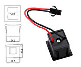 Type-C / Usb A Dişi Soket Kavisli 2 Pin 10cm Kablo Jst Çift Usb 5V 2A Panel Montaj Cep Tel Tablet