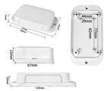 AK-W-67 100x67x22mm Plastik Kutu Beyaz Renk Duvar Montaj Tip Elektronik Devre Cihaz Ev Otomasyon