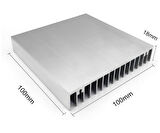 10cm x 10cm x 1.8cm Alüminyum Metal Soğutucu Blok Radyatör Peltier Isı Düşürücü Amfi Led Entegre 