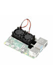Raspberry Dual Fan Set Pi 4 3 B B+  2 Adet 9mm Alüminyum Blok Çift Soğutma Fanı Isı Emici Dağıtıcı