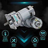 XD-60GA775 DC Motor 24V 30Rpm 35W 40Kg.cm Yüksek Tork Kuvvet Metal Dişli Redüktörlü Robot Cnc Makine