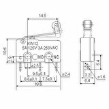 Makaralı Micro Switch Anahtar 5A 5A 250V Rulo Makara Kollu NO NC COM SPDT Sınırlayıcı Momentary