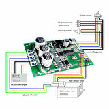 DC 12V 36V 15A 500W Fırçasız Soğutucusuz Motor Sürücü Pwm Bldc Kontrol Kartı JYQD-V7.3E2 120 Derece