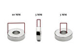 4 Adet 10mm x 3mm Yuvarlak 3mm Havşa Delikli Mıknatıs Disk Neodyum Buzdolabı Ofis Yazı Not Tahtası