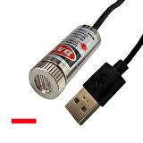 Usb Kablolu 5mW 650nm Kırmızı Çizgi Lazer Modül 1 Metre Kablo Lens ile Odak Ayarlı 12mm Çap İşaretle