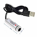 Usb Kablolu 5mW 650nm Kırmızı Çizgi Lazer Modül 1 Metre Kablo Lens ile Odak Ayarlı 12mm Çap İşaretle