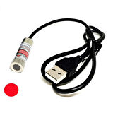 Usb Kablolu 5mW 650nm Nokta Çizgi Lazer Modül 1 Metre Kablo Lens ile Odak Ayarlı 12mm Çap İşaretle