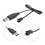 3.7V / 3.6V Lityum Pil Usb Şarj Kablosu JST SM-2P Soket Lipo Batarya RC Quadcopter Drone Helikopter