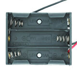 3lü AAA Pil Kutusu Yuvası İnce Küçük Tip 3 Tane 1.5V Pil DC 4.5V Plastik Pil Tutucu 14cm Kablo