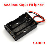 3lü AAA Pil Kutusu Yuvası İnce Küçük Tip 3 Tane 1.5V Pil DC 4.5V Plastik Pil Tutucu 14cm Kablo
