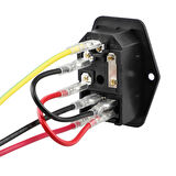 Kablolu 220V Erkek Power Soketi Sigorta Yuvalı ve Işıklı Açma Kapama Anahtarlı Kulaklıklı Montaj Tip