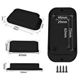 AK-W-67 100x67x22mm Plastik Kutu Siyah Renk Duvar Montaj Tip Elektronik Devre Cihaz Ev Otomasyon