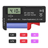 BT-168 PRO Pil Test Cihazı AA AAA C D 9V 18650 16340 14500 10440 1.2V 1.5V  3V 3.7V 4.8V Dijital Ölç