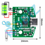 Type C Usb Masa Lamba Dokunmatik Led Dimmer Gece Lambası 3.7V Lion Lityum Pil Şarj 8W Parlaklık Kont