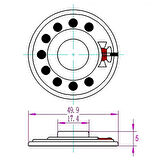 İnce 4cm 50 Ohm 3W Hoparlör Yuvarlak Speaker 40mm 3 Watt Ses Müzik Amfi Ses Oluşturucu Yüksek Kalite