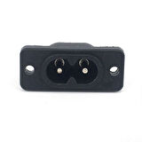 220V 5A AC Dişi Power Giriş Soketi C7 2 Pin Panel Montaj Tip Elektrik Güç Kablo Bağlantı Konnektörü