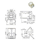 Usb Type B Dişi Soket USB 2.0 4 Pin Lehimlenebilir Elektronik Cihaz Usb Port Adaptör Konnektör