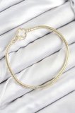 Pirinç Charm Zirkon Taşlı Yonca Model Gold Renk Kadın Bileklik 5886