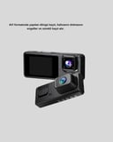 3 Kameralı Araç DVR 1080P Ön + HD Arka + İç Kamera Döngü Kayıt 2’’ Ekran