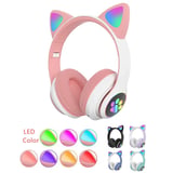 ALLY 23M Kedi Kulak Kulaküstü Bluetooth 5.0 Kablosuz Kulaklık Led Işıklı-(5775