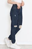 AKSU Lazer Kesim Boyfriend Kot Pantolon Koyumavi - 16662.925.